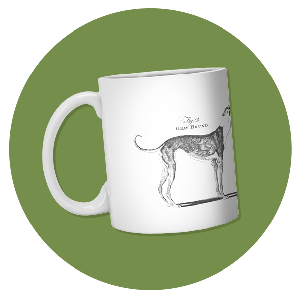 Britannica gray hound mug