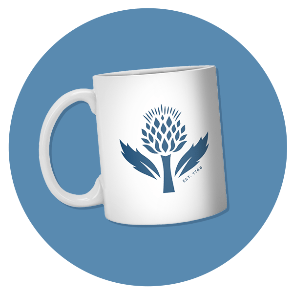 Britannica thistle mug in blue