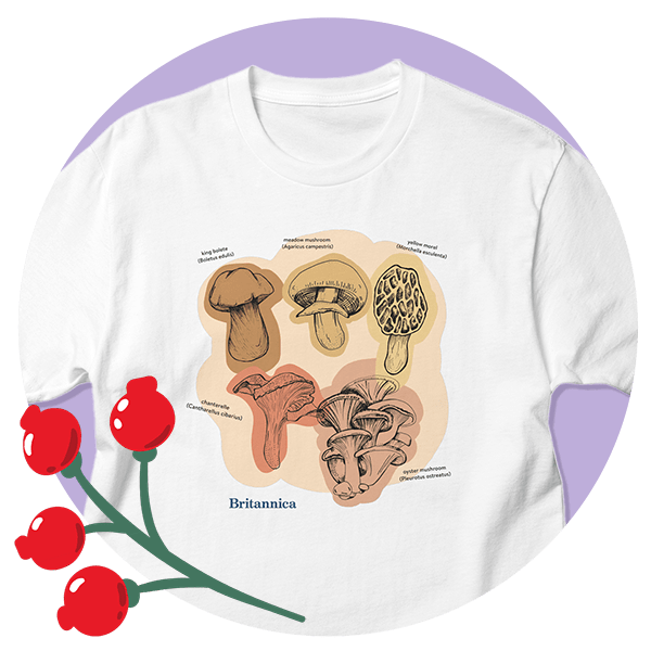 Britannica mushrooms shirt